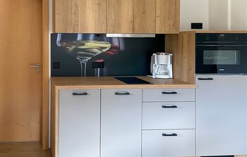 Küchenbereich in der Ferienwohnung 2 im Gästehaus Salzgau