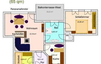 Grundriss der Ferienwohnung 4 im Gästehaus Salzgau