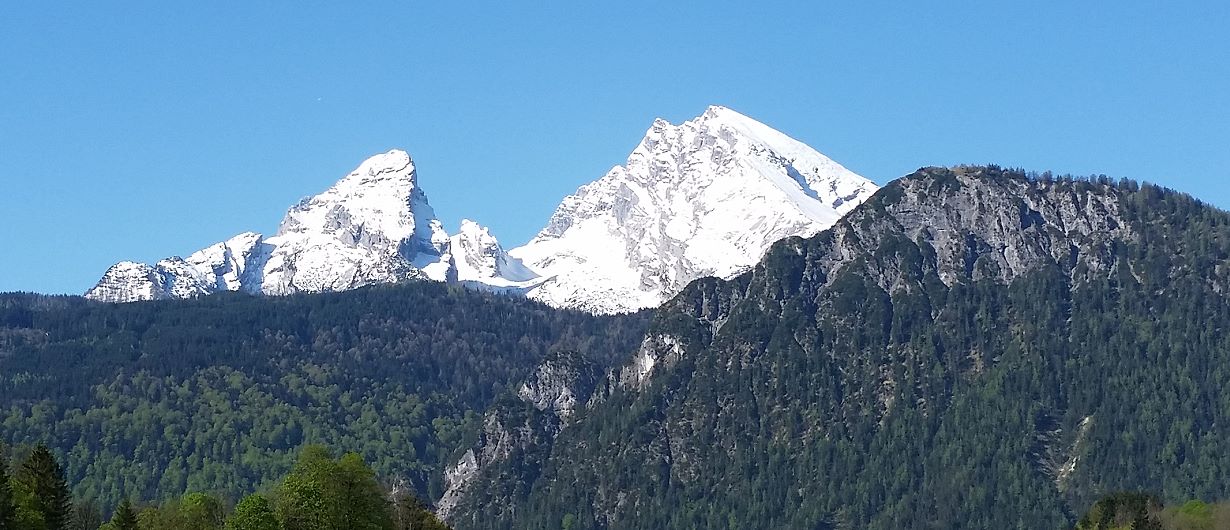 Blick auf den Watzmann beim Gästehaus Salzgau in Schönau am Königssee